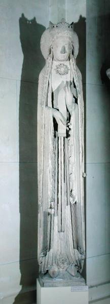 Jamb figure of a queen, removed from the west facade of the Eglise de Notre-Dame, Corbeil by French School